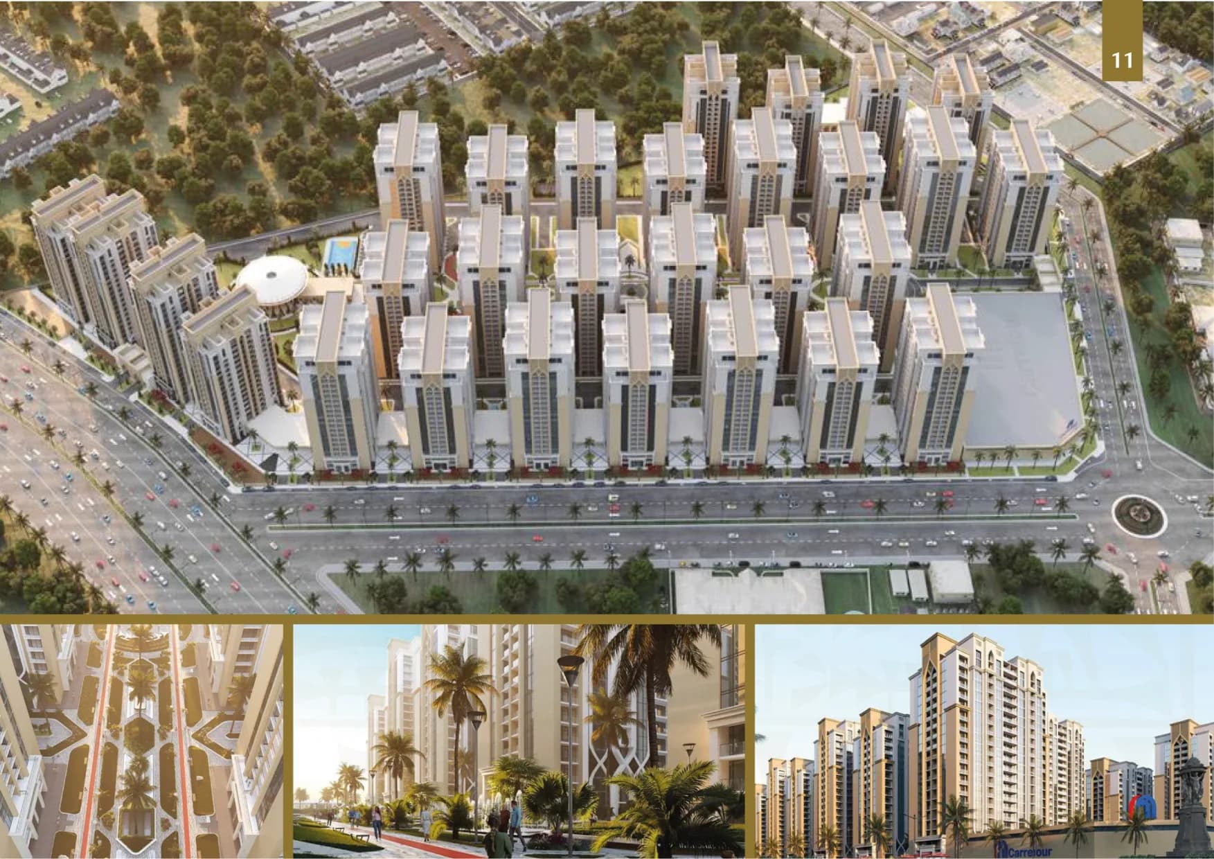 منظر جوي لمشروع أبراج النخلة السكني في بغداد.